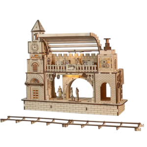 Wooden Railway Station 3D Model Kit