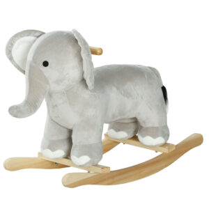 Elephant Plush Rocker with Sounds — Gray