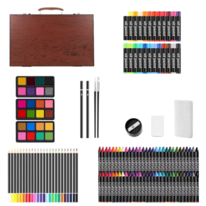 140-Piece Art Set in Wooden Carry Case