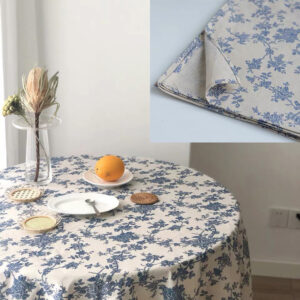 Blue Floral Tablecloth — 140 × 180 cm