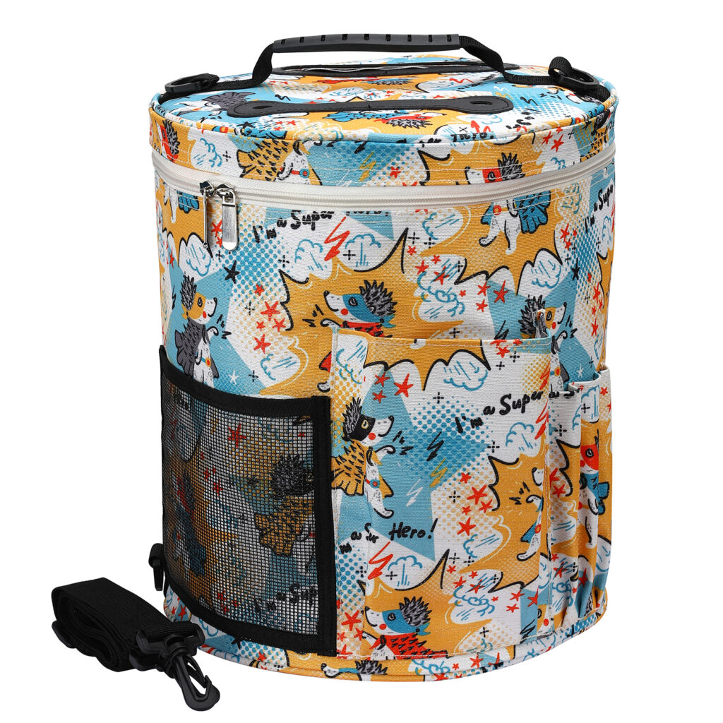 Yarn Project Storage Bag — Colorful Cat Print
